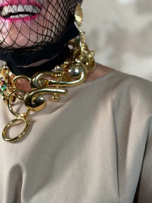 Gold belt with colored stones