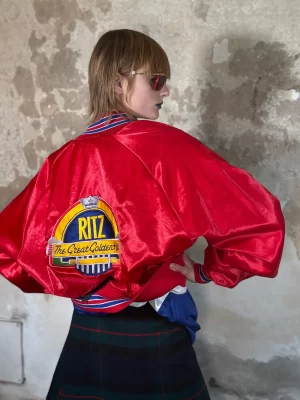 "Ritz" red bomber jacket
