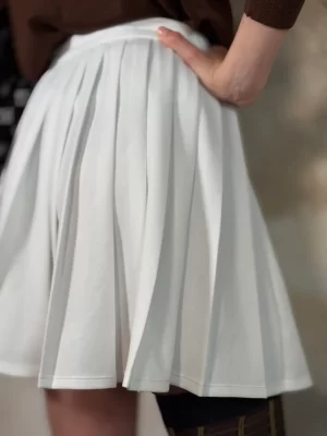 White pleated tennis skirt