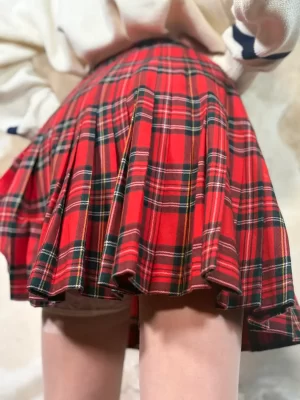 Mini pleated kilt skirt