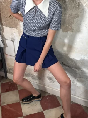 '70s houndstooth polo shirt