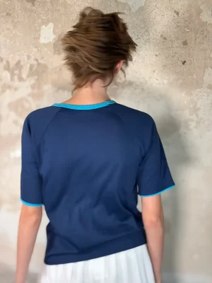 Blue cottone t-shirt