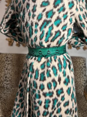 Wide green snakeskin belt