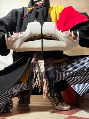 White platform heels F/W 2022