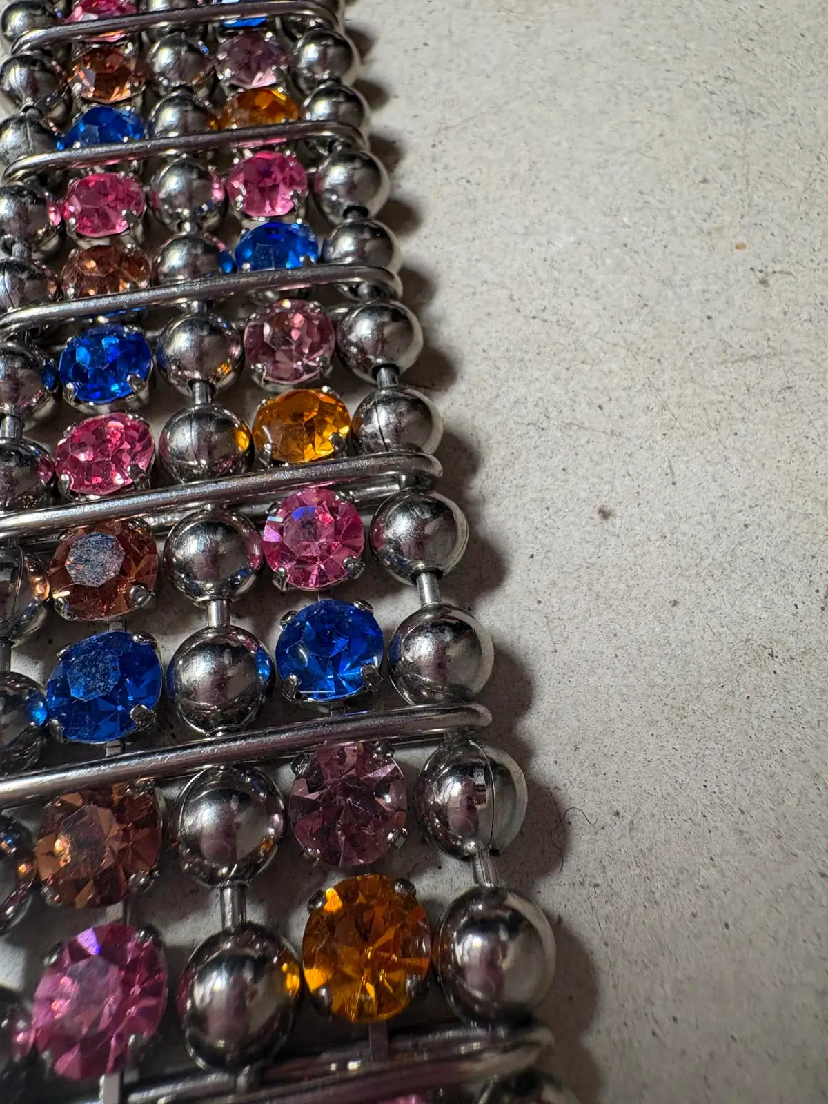 AC0069_5 Wide choker with colorful Swarovski crystals by Premiere Etage Paris