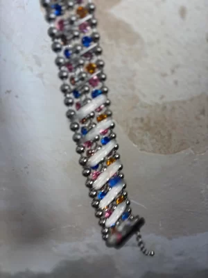 Wide chocker with colorful swarovski crystals