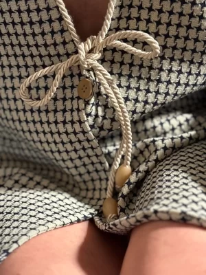 White & Blue houndstooth blazer